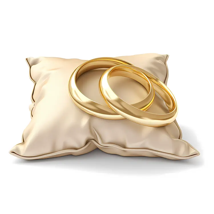 Gold Rings on a Pillow
