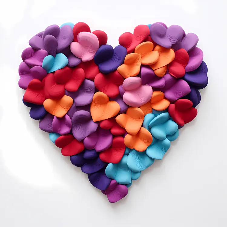 Colorful Heart Made of Petals