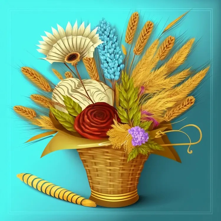 Beautiful Basket of Flowers for Harvest Festival