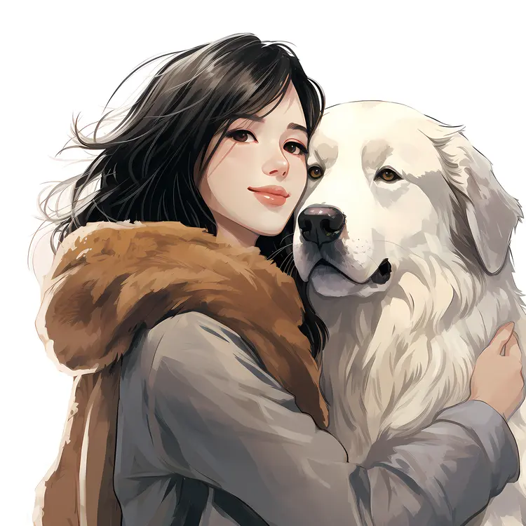 Woman Hugging Her Dog