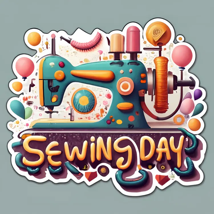 Whimsical Sewing Machine for Sewing Day