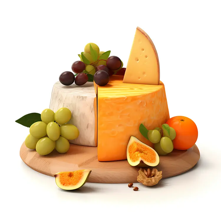 Cheese platter with fruits