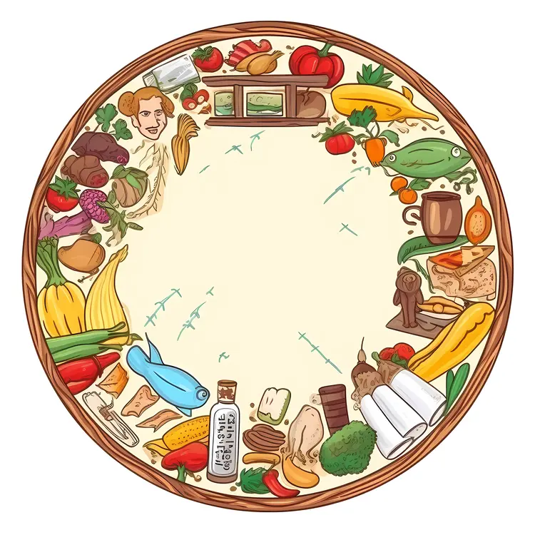 Colorful Food Circle Illustration