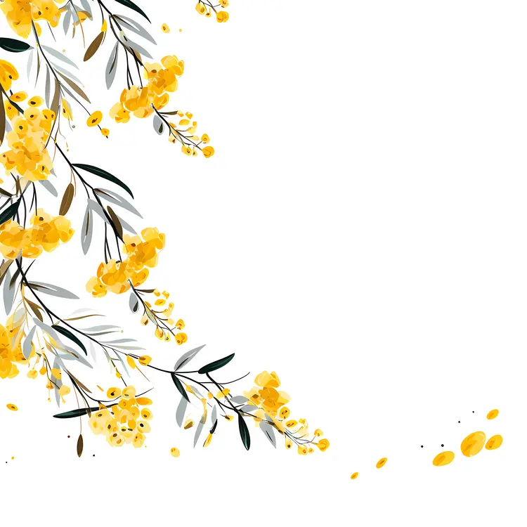 Yellow Flowers on Branch