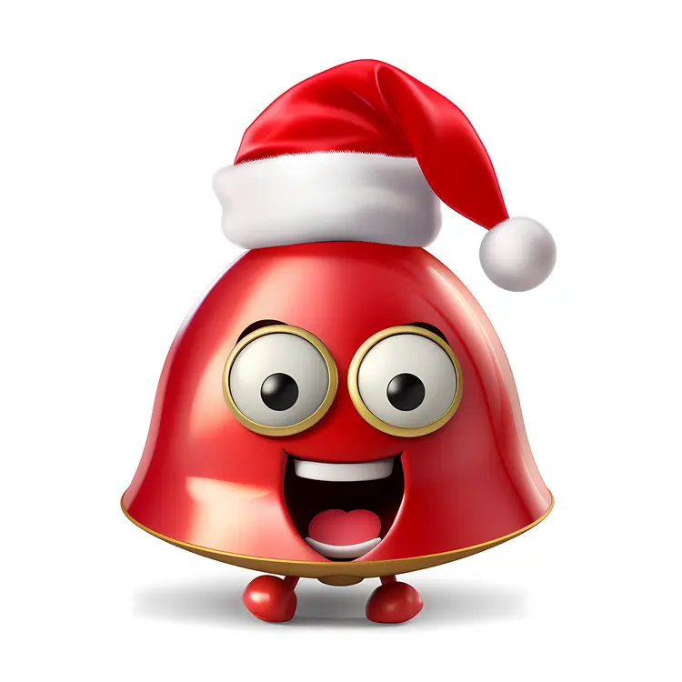 Smiling Bell with Santa Hat