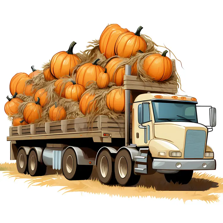 Truck Carrying Pumpkins