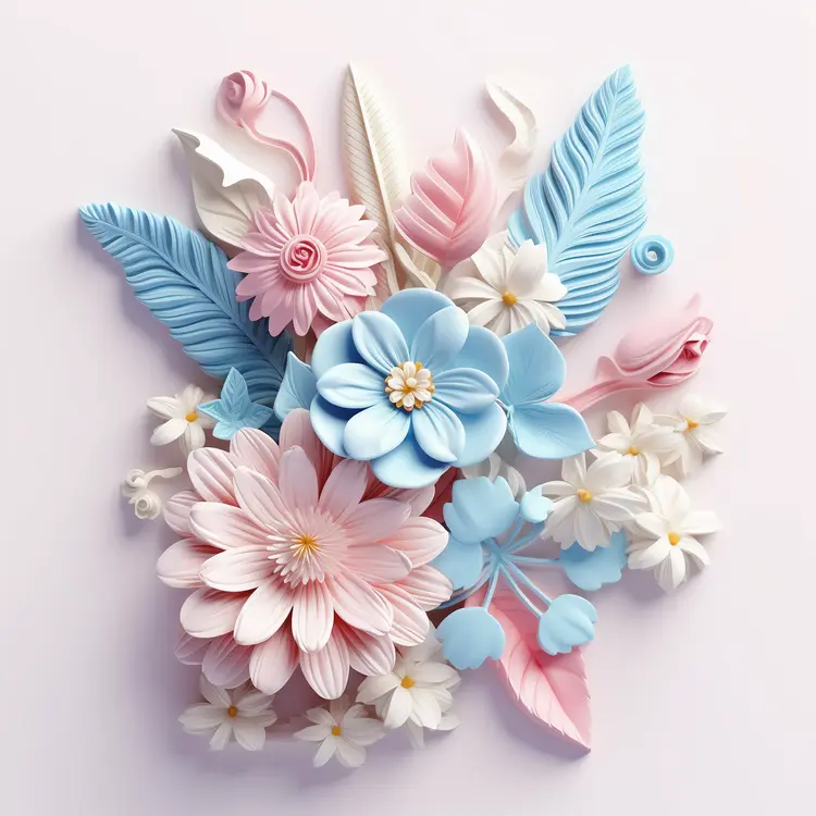 Beautiful Paper Flowers in Pastel Colors