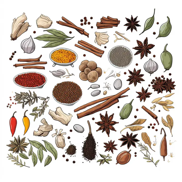 Variety of Spices and Herbs