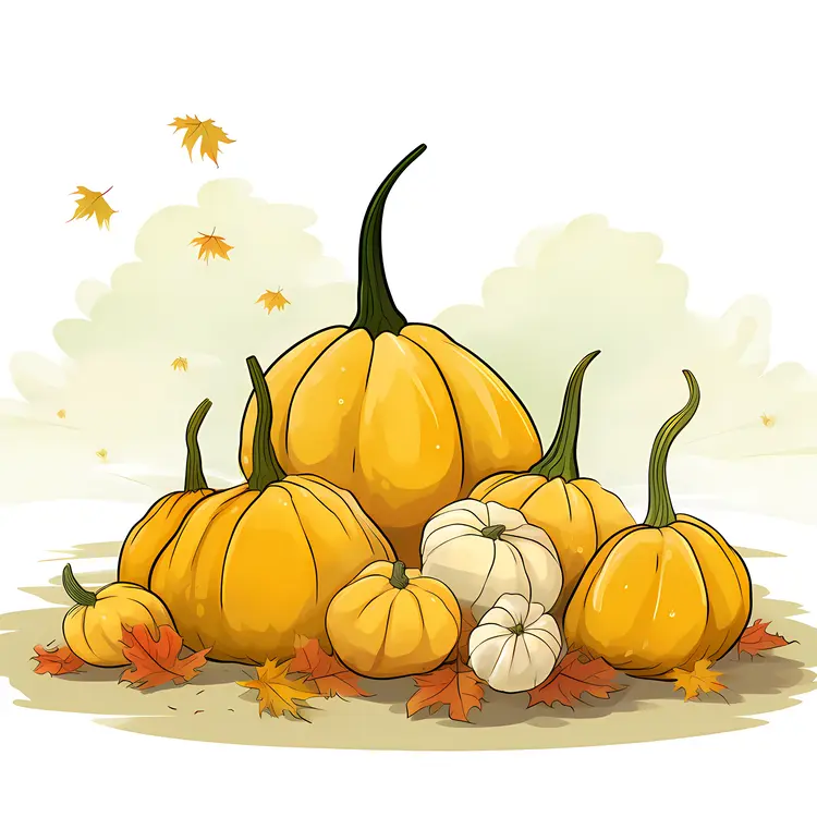 Golden Pumpkins for Autumn Harvest