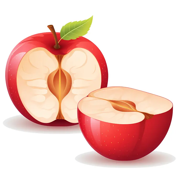Red Apples with Sliced Half