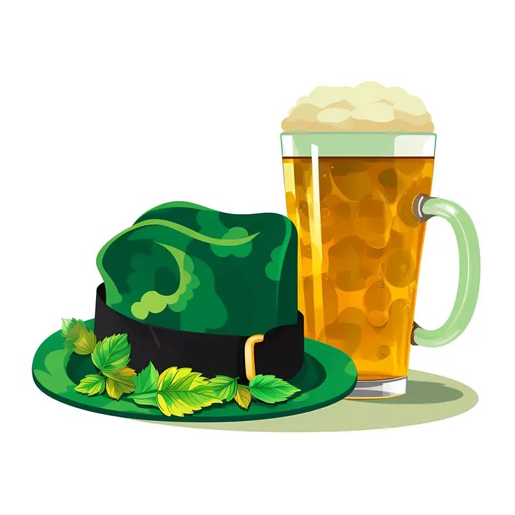 Green Hat and Beer for St. Patrick's Day Celebration
