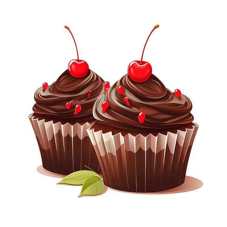 Chocolate Cupcakes with Cherries