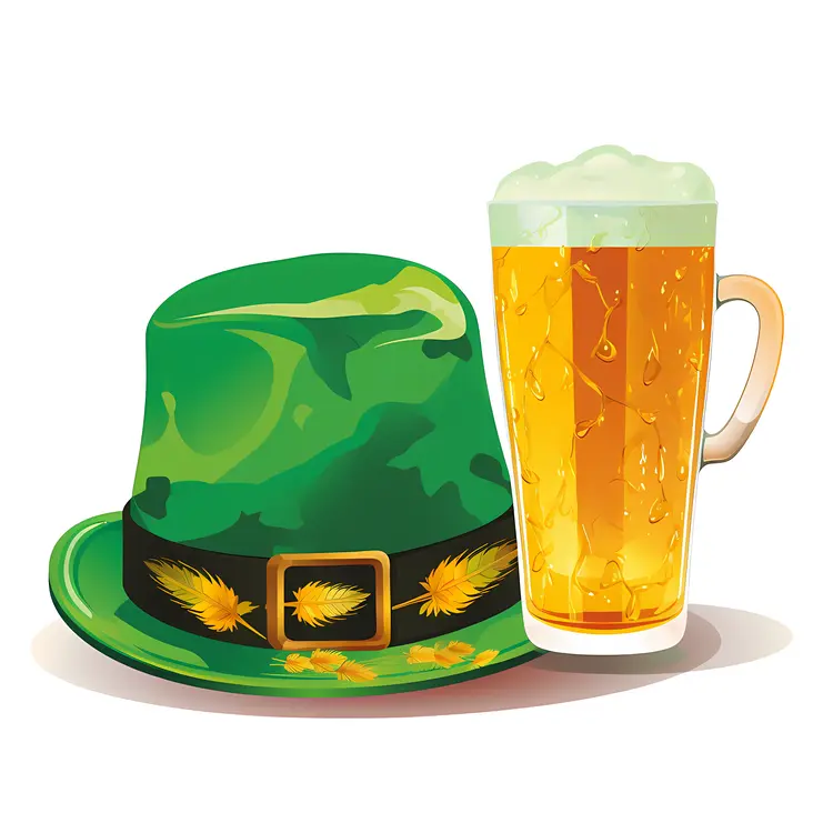 Green Hat and Beer for St. Patrick's Day Celebration