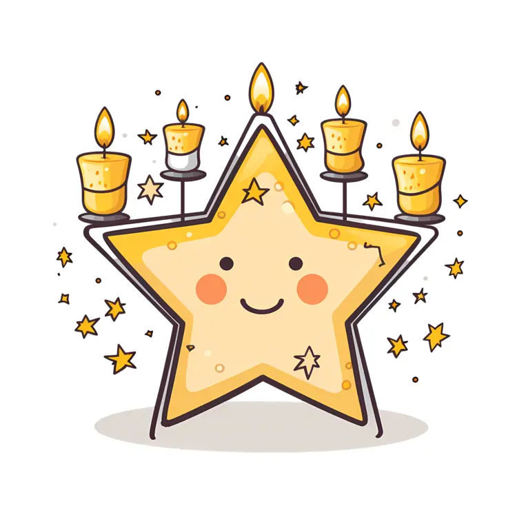Cute Star with Candles for Festival Decoration