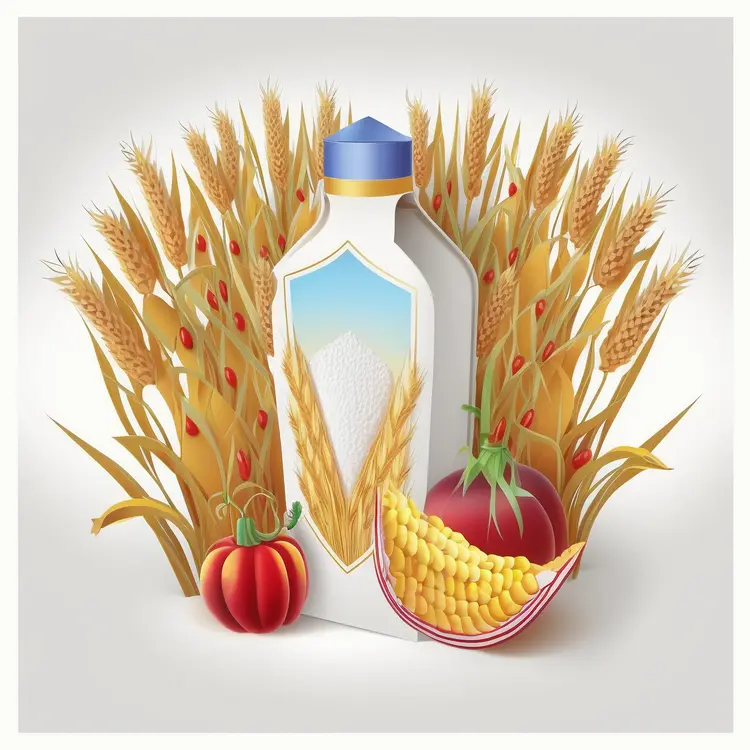 Harvest Festival Bottle with Wheat and Vegetables
