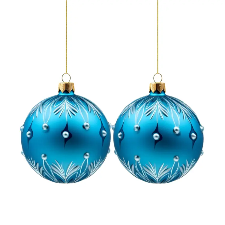 Blue Christmas Ornament with White Patterns