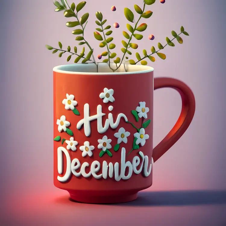 Decorative Cup with December Text