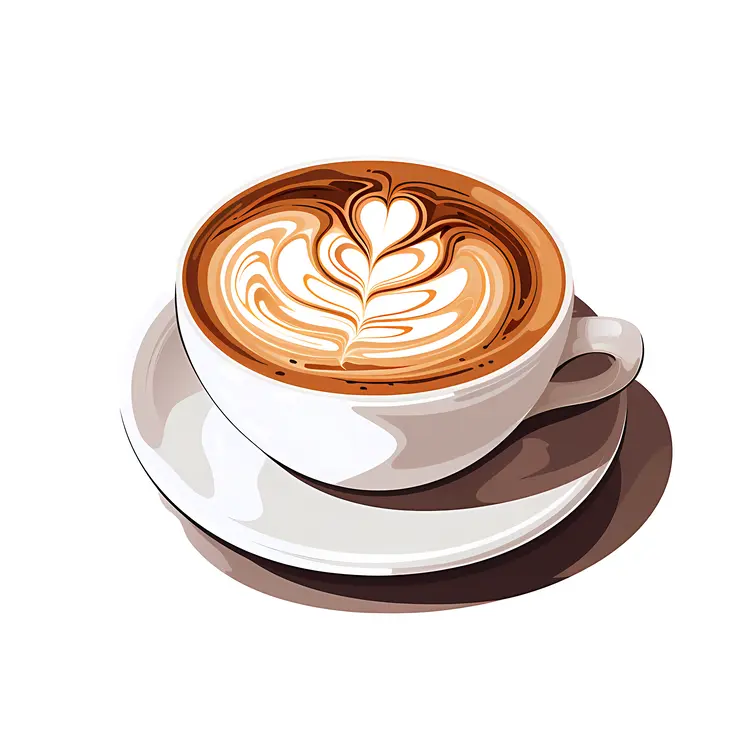 Simple Coffee Cup with Latte Art