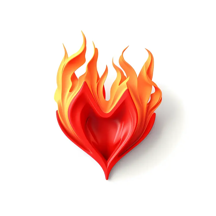 Heart on Fire Illustration