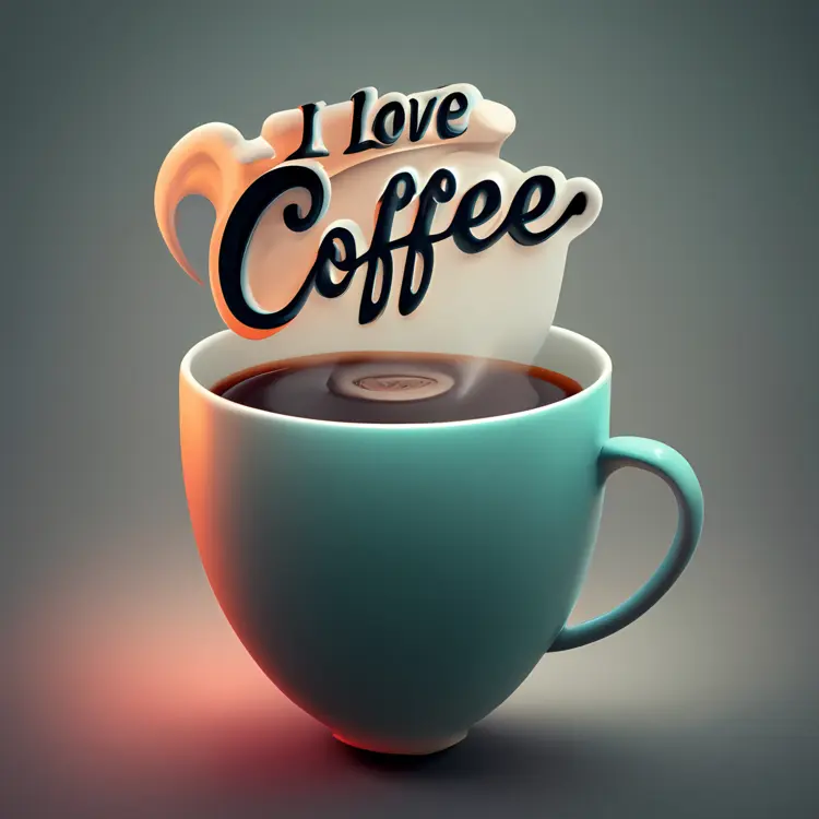 I Love Coffee with a Stylish Cup