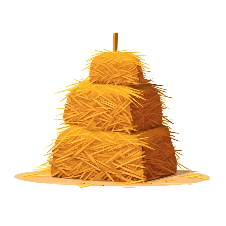 Yellow Haystack Illustration for Farm and Harvest Concepts