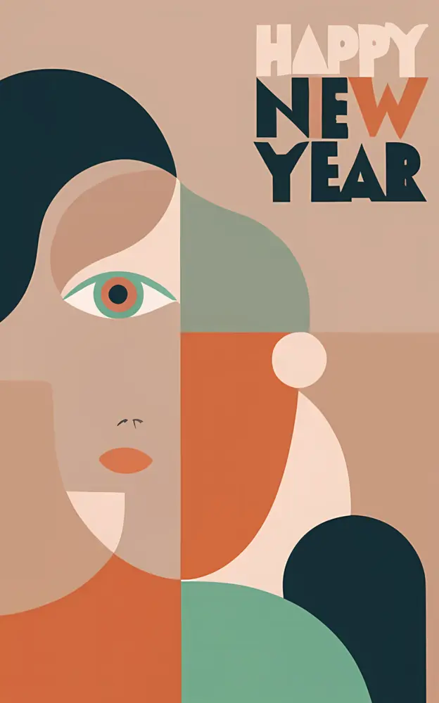 Abstract Happy New Year Greeting