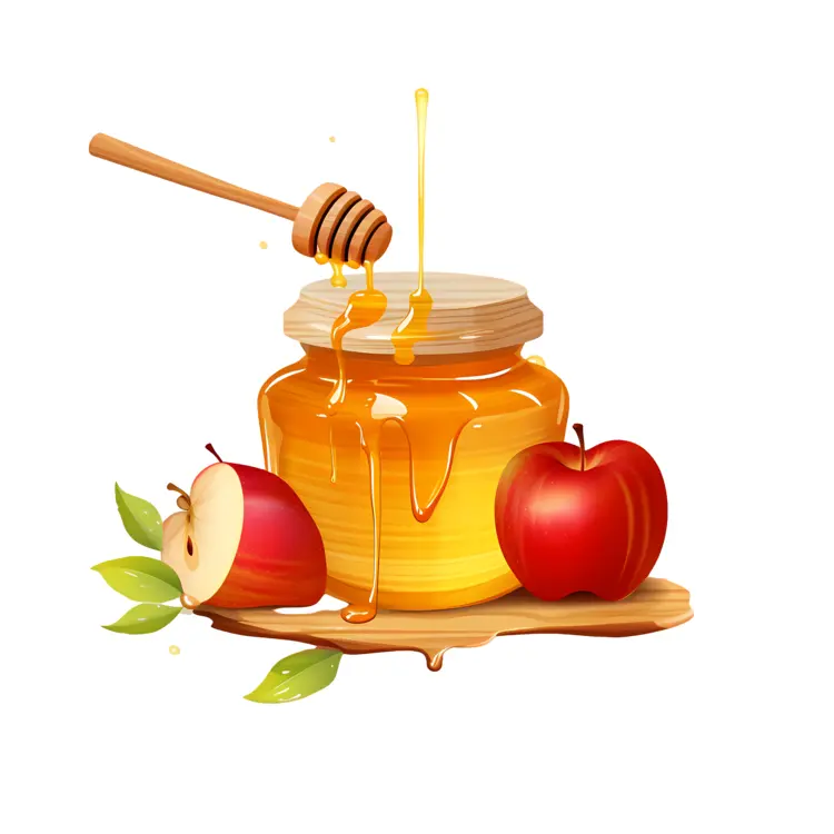 Honey Jar with Sliced Apple