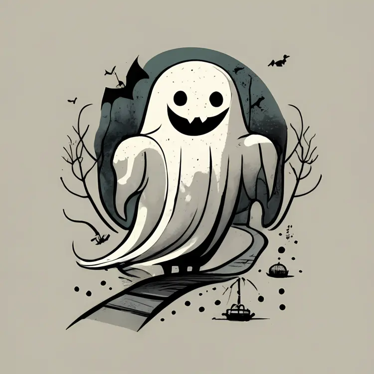 Friendly Ghost on a Spooky Path