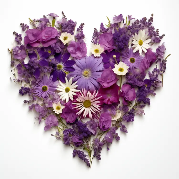 Heart-Shaped Flower Arrangement with Purple Flowers