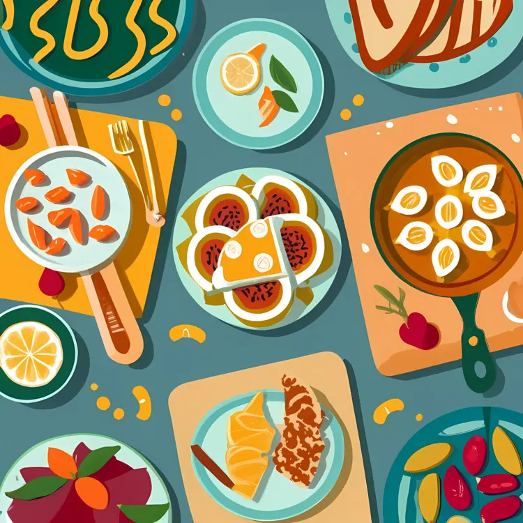 Colorful Assorted Food Dishes
