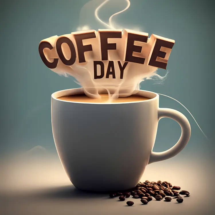 Coffee Day with Steaming Cup