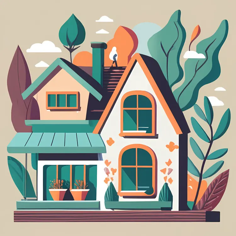 Cute House with Greenery