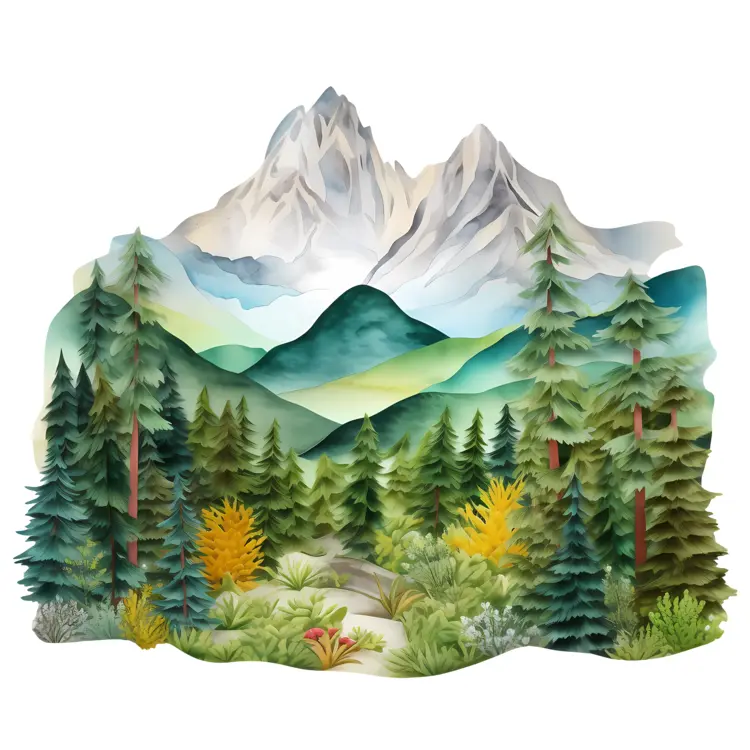 Mountain Landscape with Forest