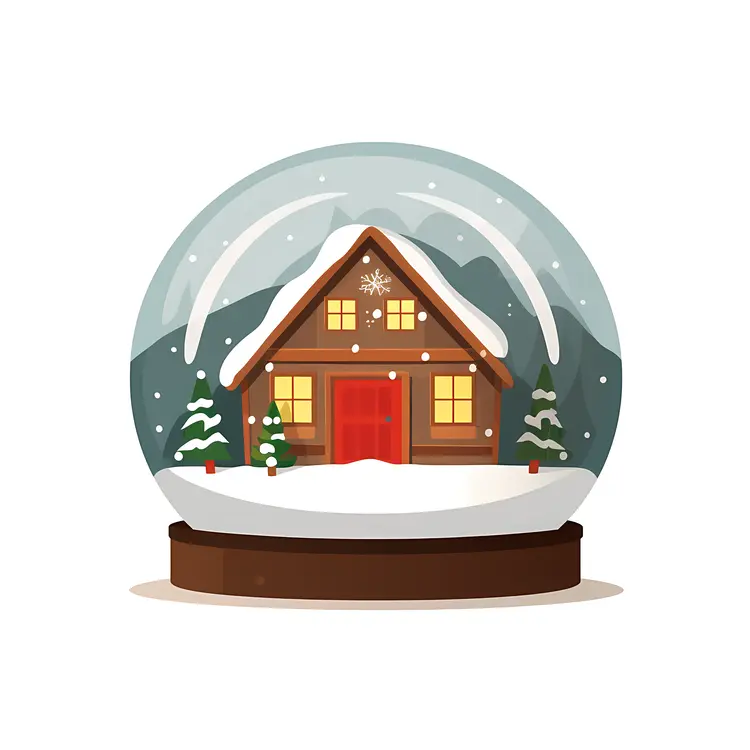 Cozy House in Snow Globe for Christmas