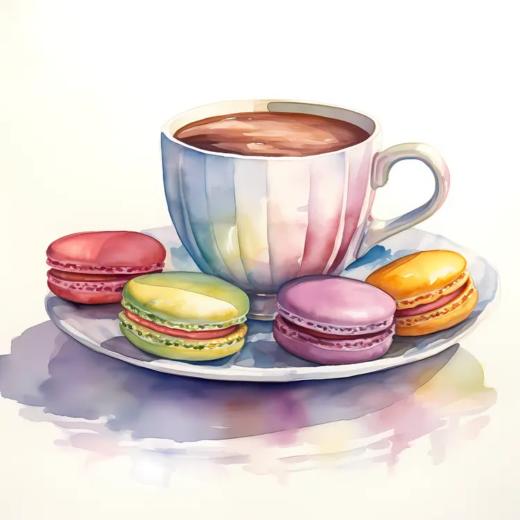 Macarons with Coffee Cup