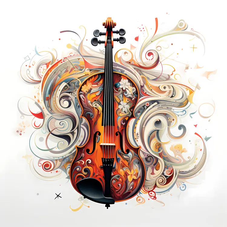 Intricate Decorative Violin