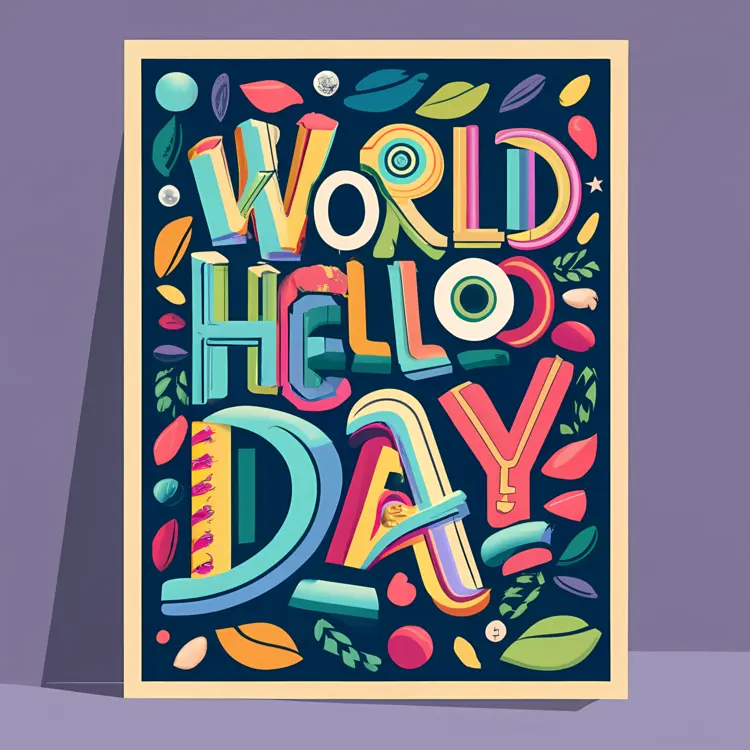 World Hello Day with Colorful Design