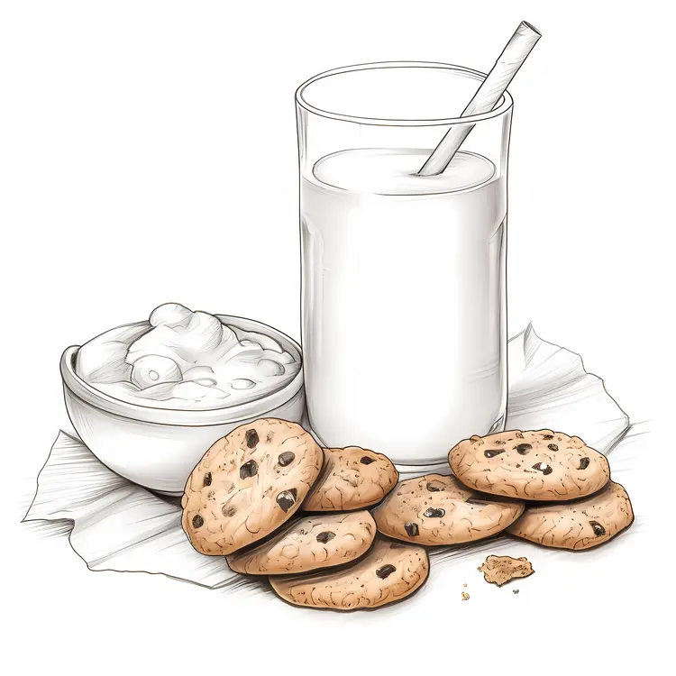 Milk and Cookies with Yogurt Bowl