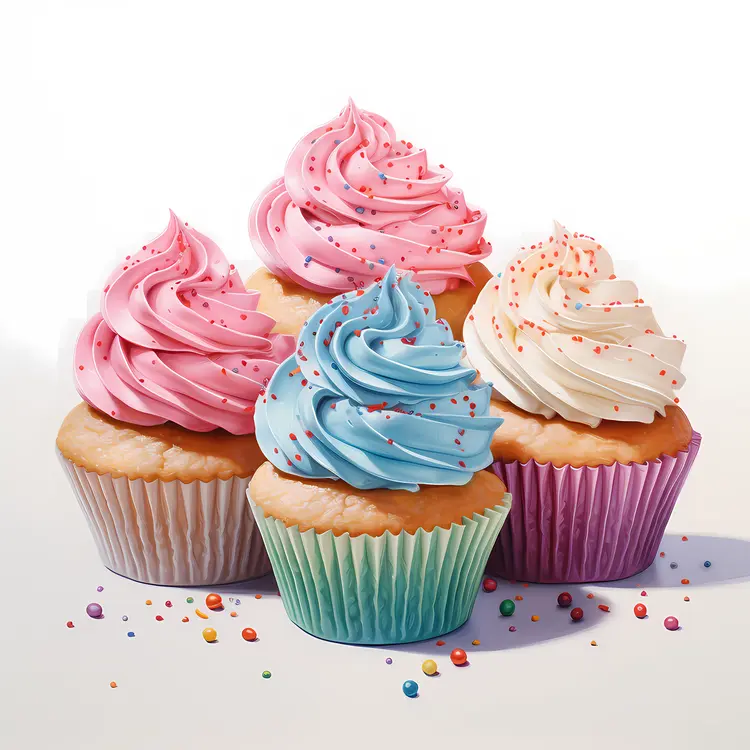 Colorful Frosted Cupcakes