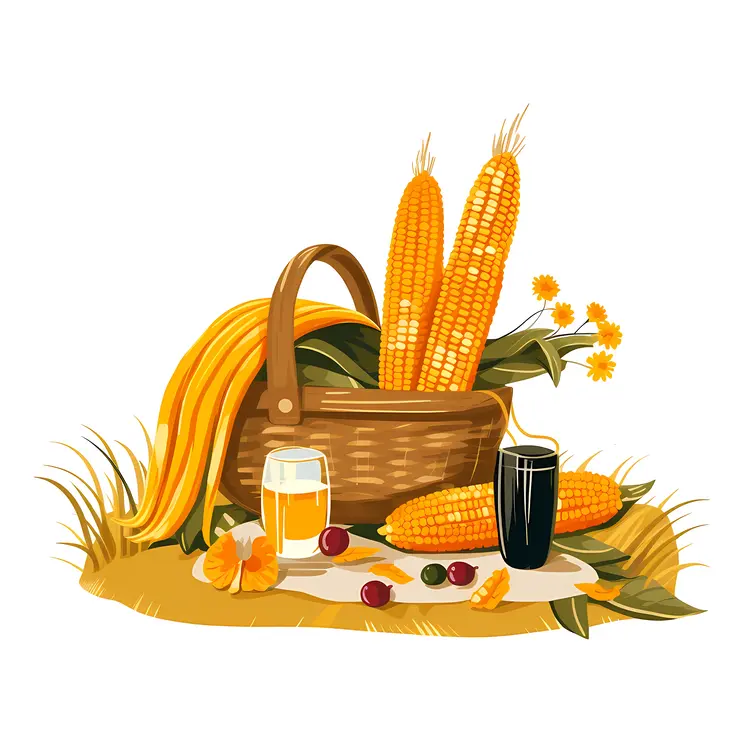 Corn Harvest Picnic Scene