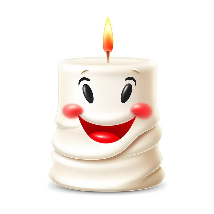 Happy Candle with Flame