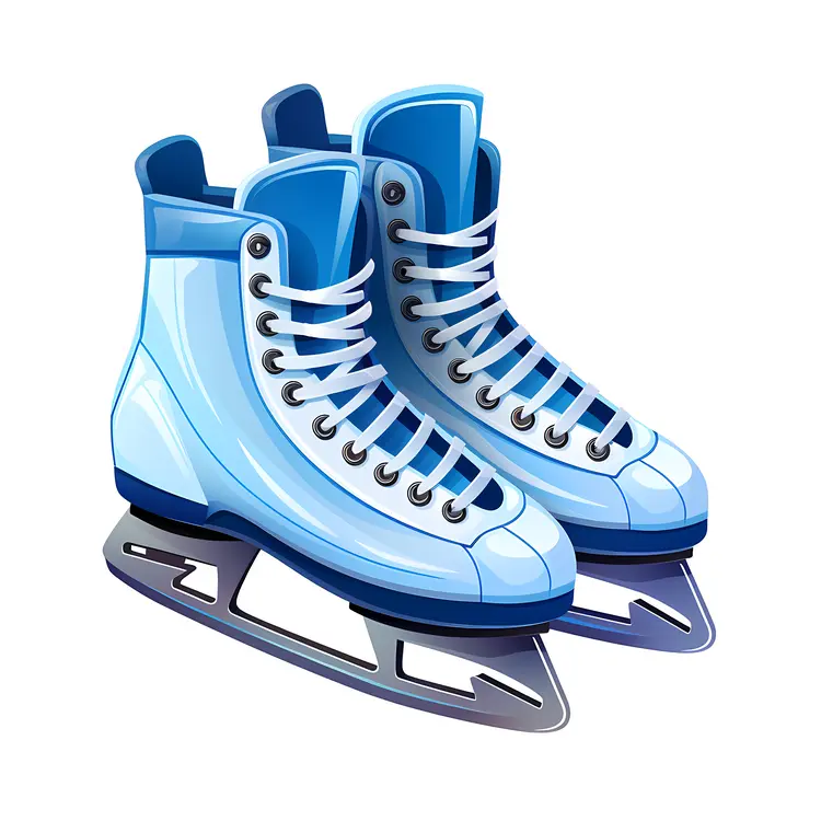 Blue Ice Skates for Winter Sports