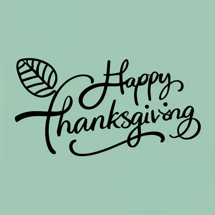 Happy Thanksgiving with Single Leaf