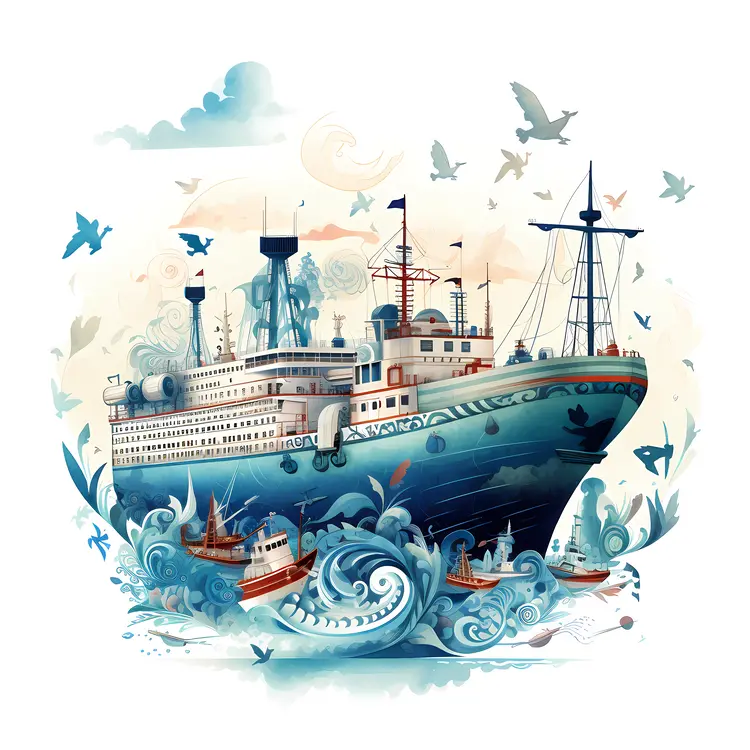 Cruise Ship with Smaller Boats