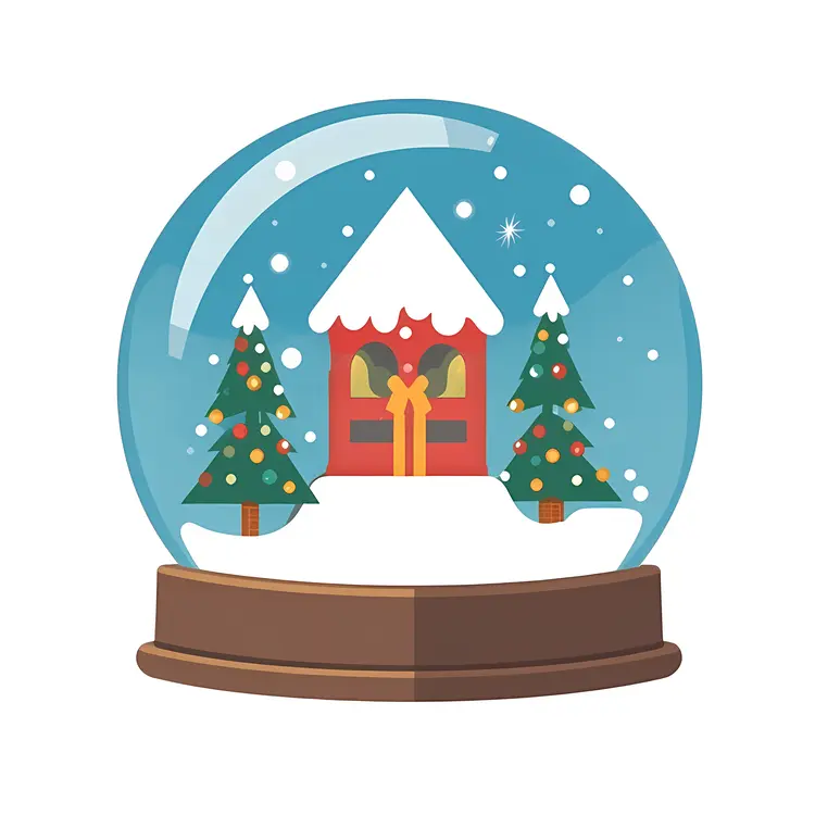 Snow Globe with Red House