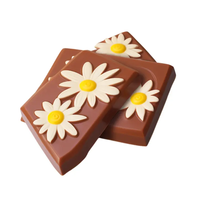 Chocolate Bars with Daisy Flower Decorations