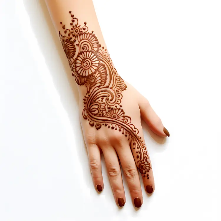Beautiful Henna Pattern on Hand