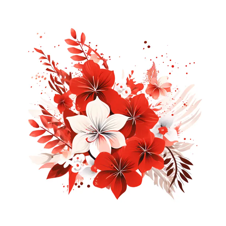 Beautiful Red and White Floral Arrangement