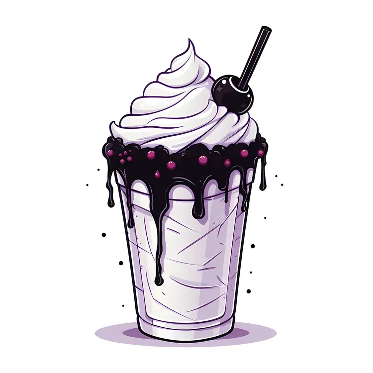 Delicious Milkshake with Cherry