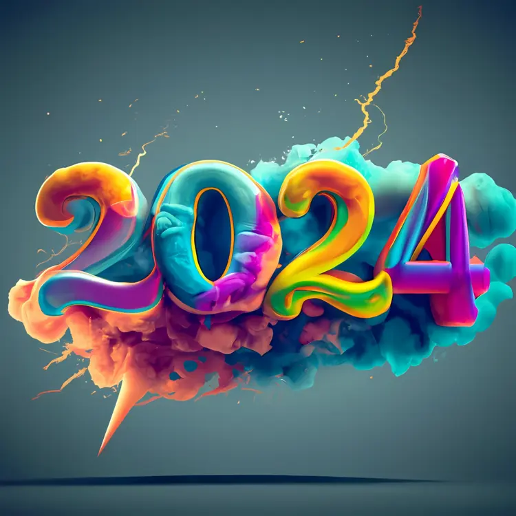 Colorful Cloud 2024 for New Year Celebration